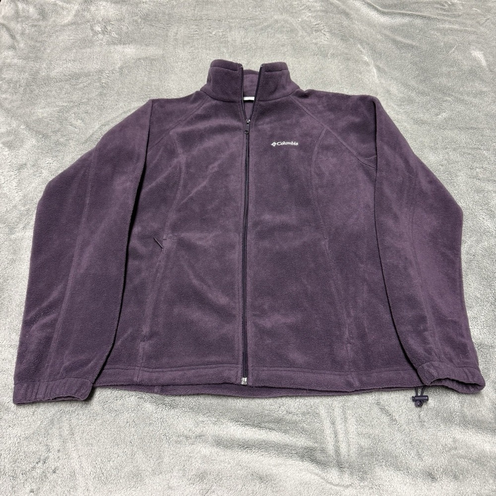 Columbia Fleece Full Zip Jacket Purple Women’s Size L